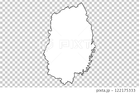 リアルな岩手の地図(線画) リアルな岩手の地図(線画) 122175333