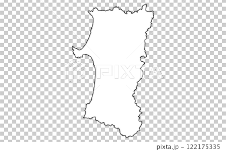 Realistic map of Akita (line drawing) Realistic map of Akita (line drawing) 122175335