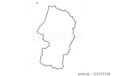 リアルな山形の地図（線画） 122175336