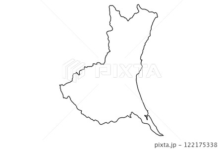 リアルな茨城の地図(線画) リアルな茨城の地図(線画) 122175338