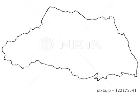 リアルな埼玉の地図(線画) リアルな埼玉の地図(線画) 122175341