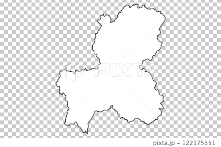 リアルな岐阜の地図（線画） 122175351