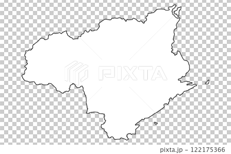 Realistic map of Tokushima (line drawing) 122175366