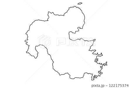 リアルな大分の地図(線画) リアルな大分の地図(線画) 122175374