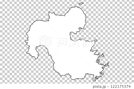 リアルな大分の地図(線画) リアルな大分の地図(線画) 122175374