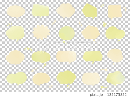 Pastel color watercolor style speech bubble set Pastel color watercolor style speech bubble set 122175822