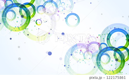 Abstract background with gradient circles. Scientific, futuristic theme with plexus effect. Abstract background with gradient circles. Scientific, futuristic theme with plexus effect. 122175861