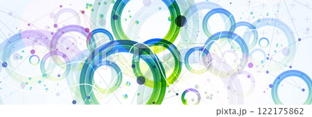 Abstract background with gradient circles. Scientific, futuristic theme with plexus effect. Abstract background with gradient circles. Scientific, futuristic theme with plexus effect. 122175862