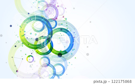 Abstract background with gradient circles. Scientific, futuristic theme with plexus effect. Abstract background with gradient circles. Scientific, futuristic theme with plexus effect. 122175868