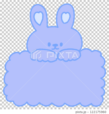 Cute speech bubble rabbit (blue) transparent Cute speech bubble rabbit (blue) transparent 122175960