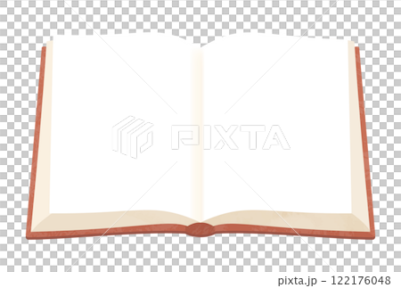 白紙のページを広げた本のシンプル素材 122176048