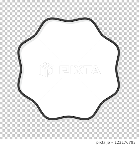 A simple and pop-shaped white frame - design parts for emblems, labels, etc. 122176785