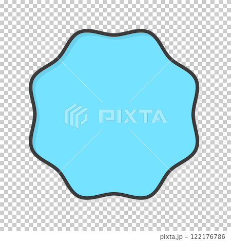 A simple and pop-shaped light blue frame - design parts for emblems, labels, etc. 122176786