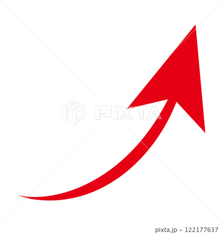 シンプル 赤矢印 右肩上がりイラスト シンプル 赤矢印 右肩上がりイラスト 122177637