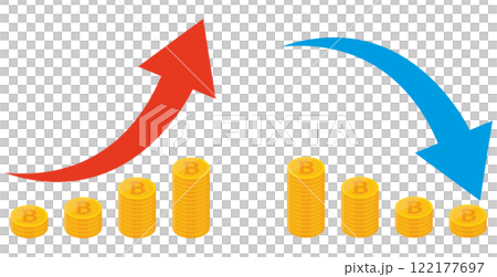 Virtual currency, crypto assets, bitcoin, increase, decrease, illustration Virtual currency, crypto assets, bitcoin, increase, decrease, illustration 122177697