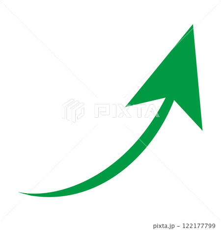 シンプル 緑矢印 右肩上がりイラスト シンプル 緑矢印 右肩上がりイラスト 122177799