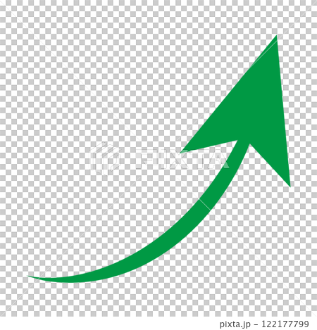 シンプル 緑矢印 右肩上がりイラスト シンプル 緑矢印 右肩上がりイラスト 122177799