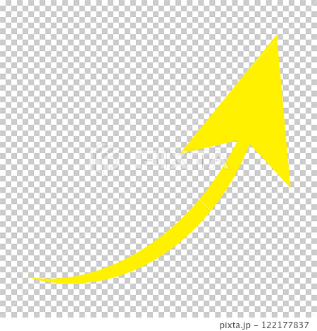 シンプル 黄色矢印 右肩上がりイラスト シンプル 黄色矢印 右肩上がりイラスト 122177837
