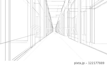 Light gray sketch building architecture. Industrial modern business technology. Abstract house hall silhouette. Neutral wallpaper Light gray sketch building architecture. Industrial modern business technology. Abstract house hall silhouette. Neutral wallpaper 122177889
