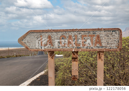 Direciton sign La Caleta, Lanzarote, Spain Direciton sign La Caleta, Lanzarote, Spain 122178056