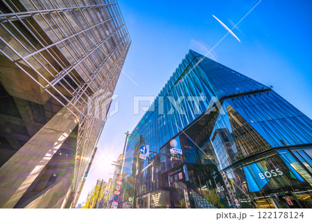 日本の東京都市景観　数寄屋橋交差点前。ソニーパークなどを望む＝令和7年1月18日 122178124