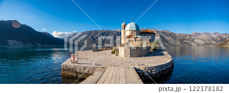 Church of Our Lady of the Rocks near Perast in Montenegro. Boka Kotor bay, Europe. Church of Our Lady of the Rocks near Perast in Montenegro. Boka Kotor bay, Europe. 122178182
