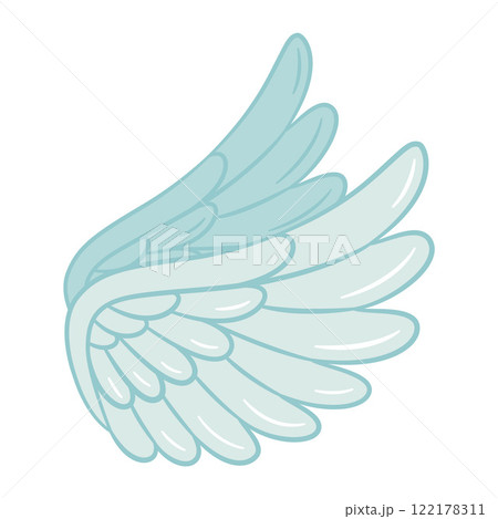Angel wings cartoon doodle style. Hand drawn Trendy flat style cartoon Cupid wings Angel wings cartoon doodle style. Hand drawn Trendy flat style cartoon Cupid wings 122178311