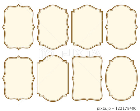 洋風のレトロな縦ラベルフレームセット 122178400