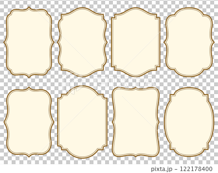 洋風のレトロな縦ラベルフレームセット 122178400