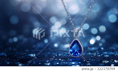 青い雫形ペンダント 122178704