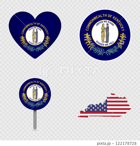 Kentucky State Flag Icons Pack. Vector illustration. 122178728