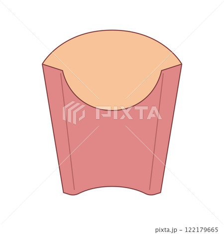 Eco packaging in flat design. Empty cardboard cup container for snacks. Vector illustration isolated. Eco packaging in flat design. Empty cardboard cup container for snacks. Vector illustration isolated. 122179665