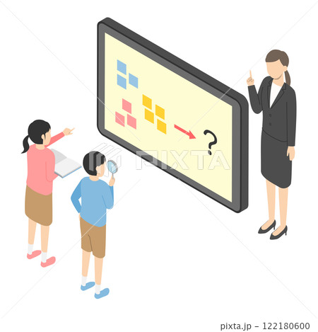 タブレット学習する子供達 122180600