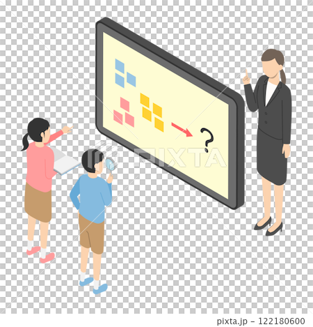 タブレット学習する子供達 122180600