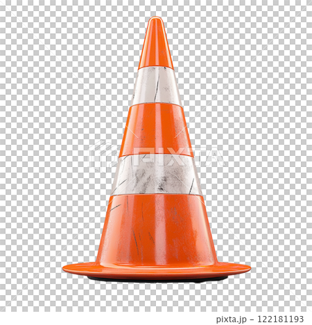 red traffic cone isolated on white 122181193