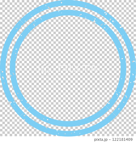 Stamp, seal, single, light blue, circle, double circle Stamp, seal, single, light blue, circle, double circle 122181409