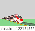 High-speed trains are running on the tracks. are running on the tracks. 122181872
