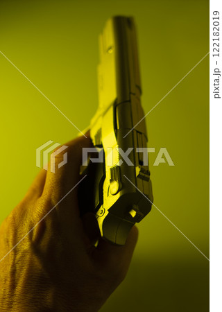 Man shooting pistol gun 122182019
