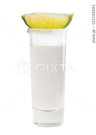 Shot of tequila with lime Shot of tequila with lime 122182081