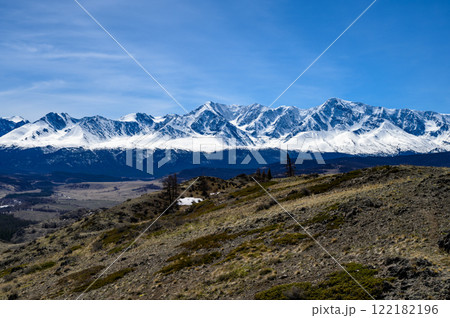 Severo-Chuisky ridge in Gorny Altai. Kosh-Agach district of the Altai Republic, Kuraiskaya steppe. 122182196
