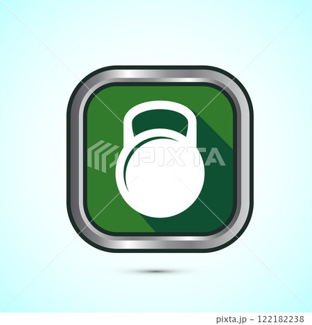 Kettlebell icon design illustration. Weight icon for weight lifting, fitness, and gym workouts. Button design 122182238