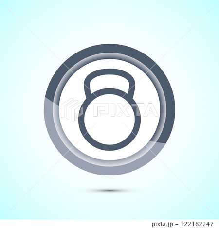 Kettlebell icon design illustration. Weight icon for weight lifting, fitness, and gym workouts. Button design 122182247