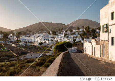Town and country in Haria, Lanzarote, Spain 122183452