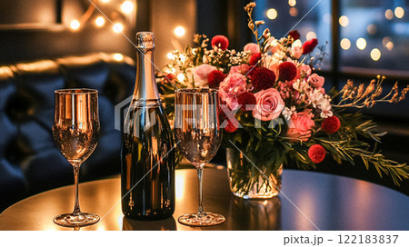 New Year party decor, home decoration for festive holiday celebrations 122183837