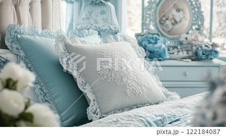 Winter interior design and decoration, elegant country cottage style room, soft neutral tones and cosy atmosphere in an English countryside manor home interior idea 122184087