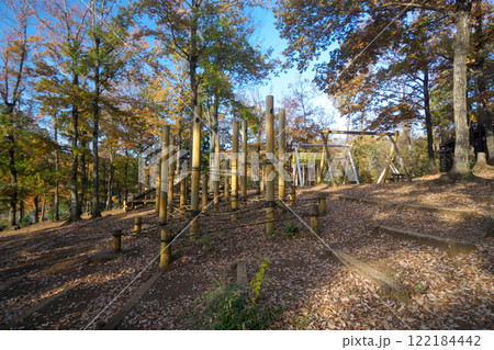 紅葉の野山北・六道山公園 冒険の森の遊具 紅葉の野山北・六道山公園 冒険の森の遊具 122184442