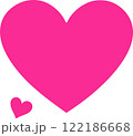 Heart in fuchsia or pink on transparent background or white background 122186668