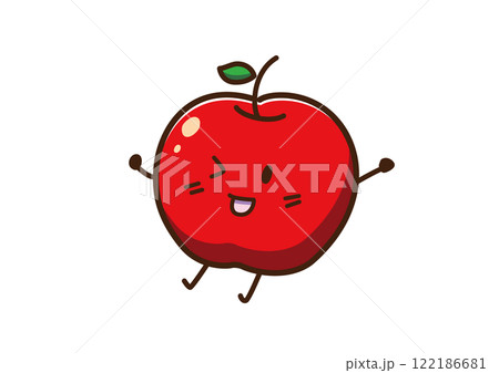 りんご キャラクター ゆるかわのイラスト素材 [122186681] - PIXTA