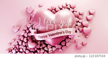 Pink Valentine's Day Theme,Celebrate Love with Pink Valentine's Day Hearts 122187310