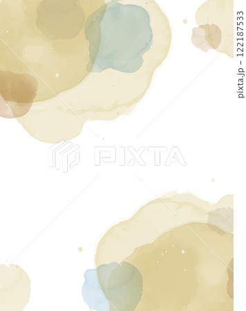 水彩絵の具のにじみをいかした抽象的な背景イラスト　縦型バージョン 122187533